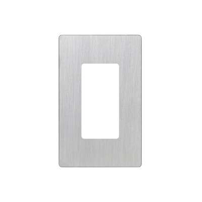 Placa de pared 1 espacio, diseño tipo metálico, para atenuador (dimmer), apagador ó control remoto inalámbrico LUTRON.: CW1SS