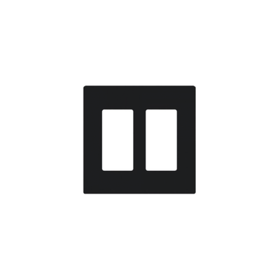 Placa de pared 2 espacio, para atenuador (dimmer), switch ó control remoto PICO inalámbrico.: CW2BL
