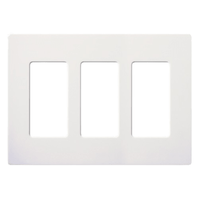 Placa de pared 3 espacios, color blanco, para atenuador (dimmer), switch ó control remoto PICO inalámbrico.: CW3WH