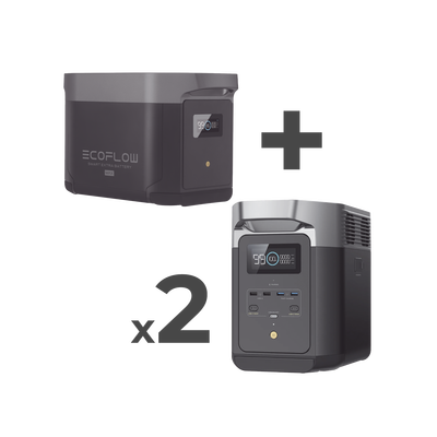 Kit de Estación de Energía Portátil 2048Wh + 2 Baterías Externas 2048Wh (6144Wh Totales) DLT2MAX-2BP
