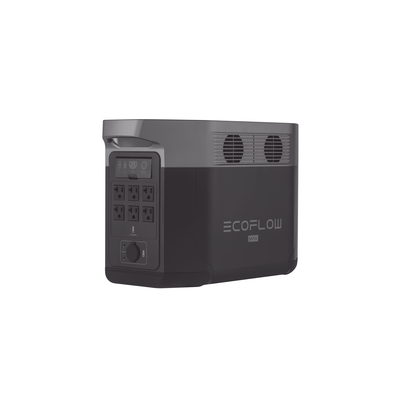 EcoFlow DELTA 2 MAX | Estación de Energía Portátil 2048Wh Litio LFP / 6 AC 2400 W (Max. 3400W) / 2 USB-C 100W / Capacidad para Aumentar Respaldo / Cargador de Coche 10A a 12.6V / Conectividad WiFi y Bluetooth (App) / Carga Solar 1000W   EFD-350