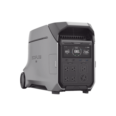 Estación de Energía Portátil DELTA PRO 4096Wh Litio LFP / 5 AC 4000W (8000W Pico) / 2 USB-C 100W / Capacidad para Aumentar Respaldo / Cargador de Coche 10A a 12.6V / Conectividad WiFi y Bluetooth (App) / Carga Solar 2600W Max. (2 Puer   EFD521