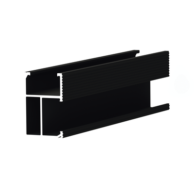 Riel 8 con anodizado negro para montaje de módulos fotovoltaicos de aluminio anodizado de 2700mm.   EPL-SR8-2700BLK