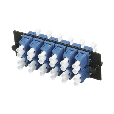 Placa Acopladora de Fibra Optica FAP, Con 12 Conectores LC Duplex (24 Fibras), Para Fibra Monomodo OS1/OS2, Color Azul  FAP12WBUDLCZ