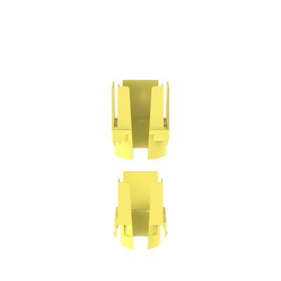 Tapa con 1 Salida a Tubo Corrugado de 1.5in (38mm), Para uso con Canaletas 2X2 FiberRunner™, Color Amarillo FIDT2X2LYL