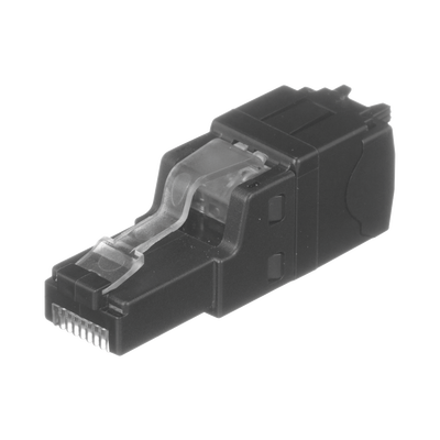 Plug RJ45 UTP, Instalación Recta, Terminación en Campo Certificable, Compatible con Cat5e, Cat6 y Cat6A, Color Negro  FP6X88MTG