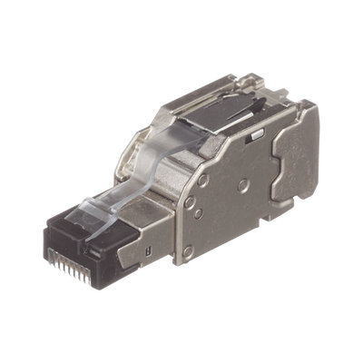 Plug RJ45 Blindado, Instalación Recta, Terminación en Campo Certificable, Compatible con Cat5e, Cat6 y Cat6A, Color Plata, Paquete de 10 Piezas  FPS6X88MTG-X