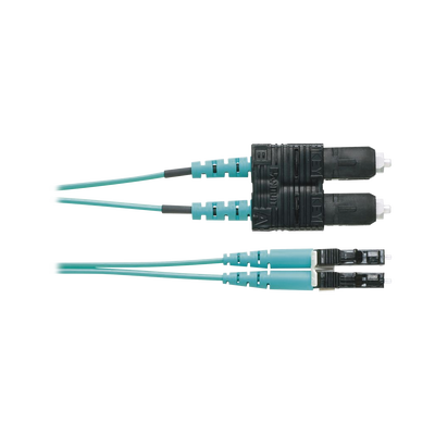 Jumper de Fibra Optica Multimodo 50/125 OM3, LC-SC Duplex, OFNR (Riser), Color Aqua, 1 Metro  FX2ERLNSNSNM001
