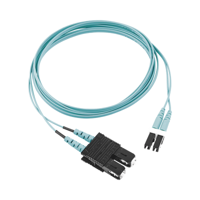 Jumper de Fibra Optica Multimodo 50/125 OM3, LC-SC Duplex, OFNR (Riser), Color Aqua, 2 Metros  FX2ERLNSNSNM002