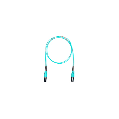 Jumper de Fibra Optica Multimodo 50/125 OM4, LC-LC Duplex, OFNR (Riser), Color Aqua, 8 ft  FZ2ERLNLNSNF008