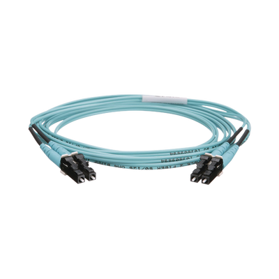 Jumper de Fibra Optica Multimodo 50/125 OM4, LC-LC Duplex, OFNR (Riser), Color Aqua, 2 Metros  FZ2ERLNLNSNM002