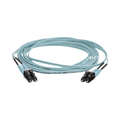 Jumper de Fibra Optica Multimodo 50/125 OM4, LC-LC Duplex, OFNR (Riser), Color Aqua, 20 Metros  FZ2ERLNLNSNM020