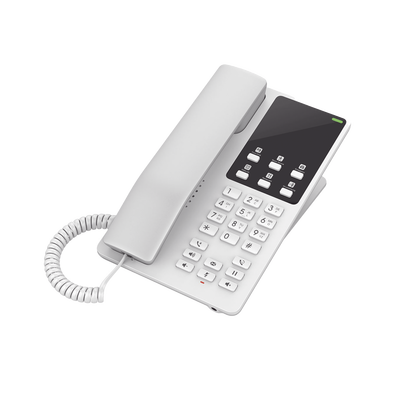 GHP620, Teléfono Hotelero IP Blanco, 2 cuentas SIP 2 líneas, GDMS, soporta PoE