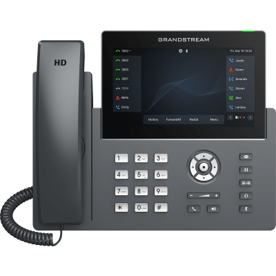 GRP2670, Teléfono IP HD Carrier-Grade, 6 cuentas SIP, 12 líneas, WiFi, Pantalla táctil 7 pulgadas, GigaEth, Bluetooth, PoE