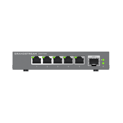 GWN7700M, Switch No Administrable, 5 puertos RJ45 de 100/1000/2500Mbps RJ45, 1× SFP+ para fibra
