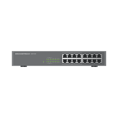 GWN7702P, Switch PoE No Administrable, 16 x GigaEth, 8 Puertos con PoE 802.3 af/at, 138w