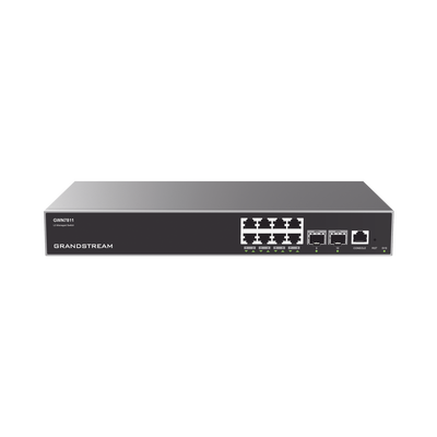 GWN7811, Switch Administrable capa 3, 8 x GigaEth y 2 x 10 Giga SFP+
