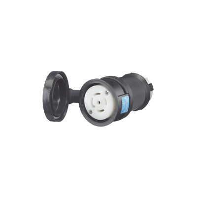 Conector Industrial con Bloqueo de Media Vuelta / 30 A 120/208 V CA / Nema L21-30R / 4 Polos 5 Hilos / Color Blanco y Negro / / Grado Industrial.  HUB-HBL-2813