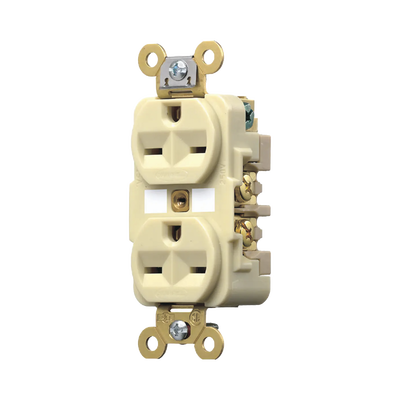 Contacto Dúplex 15 A 250 V / 2 Polos 3 Hilos / Nema 6-15R / Grado Industrial /Color Marfil.  HUB-HBL-566-2I