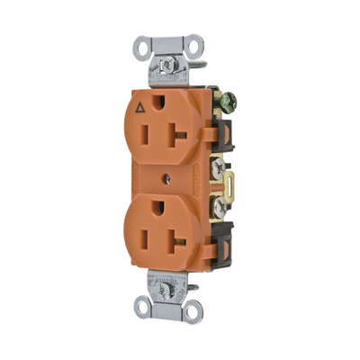 Contacto Dúplex Conexión a Tierra Aislada/ 20 A 125 V/ 2 polos 3 Hilos/ Color naranja/ Nema 5- 20R/ Grado Comercial.  HUB-IG5352