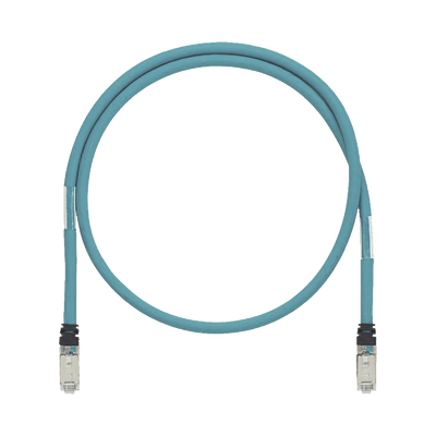 Patch Cord Cat6A de Grado Industrial 600V, Blindado SF/UTP, Calibre 26 AWG, Color Aqua, 60 cm.  ISTPH6X0.6MTL