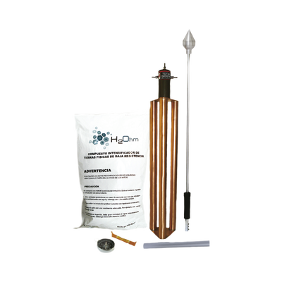 KIT DE PARARRAYOS CON PUNTA QUE BRINDA UNA PROTECCIÓN EFECTIVA EN UN RADIO DE 80 METROS. KDA-LU TOTAL GROUND