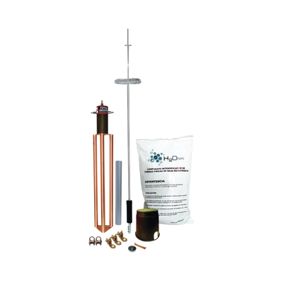 Kit de Pararrayo para Torre o Poste tipo Dipolo Corona con Electrodo y Accesorios de instalación.   :KIT-DIPOLO-T
