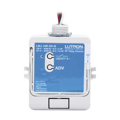 (RadioRA2) Relay control de iluminación, carga 16A, 120/277V, compatible con RadioRA2, RA2Select y RR3.: LMJ16RDVB
