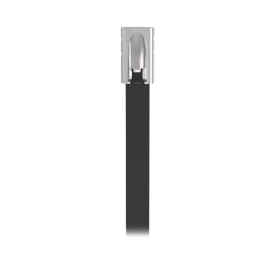 Cincho Pan-Steel™ de Acero Inoxidable 316, de 521mm largo x 4.6mm ancho, Color Negro, Exterior Resistente a Rayos UV, Paquete de 100pz  MLTFC6S-CP316