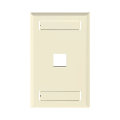Placa de Pared Vertical, Salida Para 1 Puerto Keystone, Con Espacios Para Etiquetas, Color Marfil  NK1FEIY