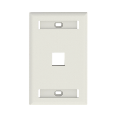Placa de Pared Vertical, Salida Para 1 Puerto Keystone, Con Espacios Para Etiquetas, Color Blanco Mate  NK1FIWY