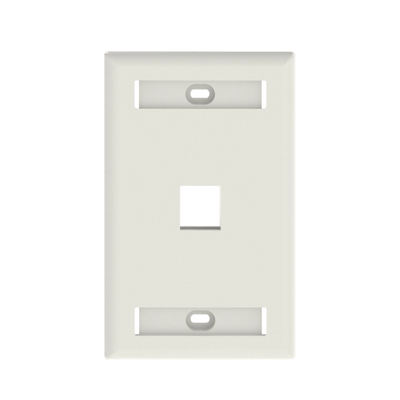 NK1FWHY, Placa de Pared Vertical, Salida Para 1 Puerto Keystone, Con Espacios Para Etiquetas, Color Blanco