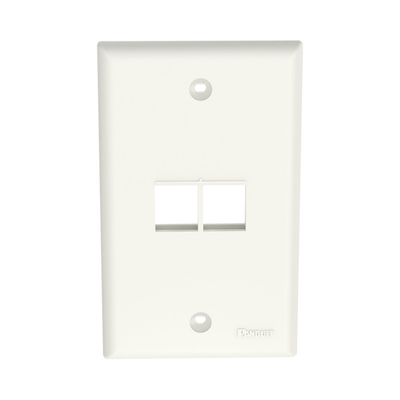 Placa de Pared Vertical, Salida Para 2 Puertos Keystone, Color Blanco Mate  NK2FNIW
