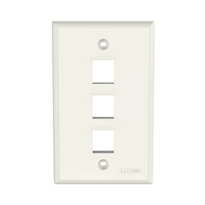 Placa de Pared Vertical, Salida Para 3 Puertos Keystone, Color Blanco Mate  NK3FNIW