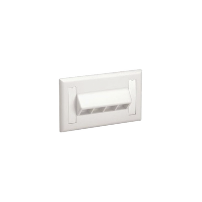 Placa de Pared Horizontal, Salida Para 4 Puertos Keystone, Con Espacios Para Etiquetas, Color Blanco Mate  NK4HSFIWY