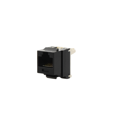 Conector Jack Estilo 110 (de Impacto), Tipo Keystone, Categoría 6, de 8 posiciones y 8 cables, Color Negro  NK688MBL