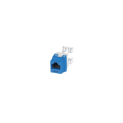 Conector Jack Estilo 110 (de Impacto), Tipo Keystone, Categoría 6, de 8 posiciones y 8 cables, Color Azul NK688MBU