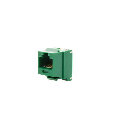 Conector Jack Estilo 110 (de Impacto), Tipo Keystone, Categoría 6, de 8 posiciones y 8 cables, Color Verde  NK688MGR
