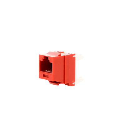 Conector Jack Estilo 110 (de Impacto), Tipo Keystone, Categoría 6, de 8 posiciones y 8 cables, Color Rojo  NK688MRD