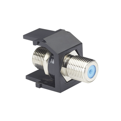 Módulo Acoplador Coaxial Tipo F, Keystone, de 75 Ohms, 3.0 GHz, Color Negro  NKFBL
