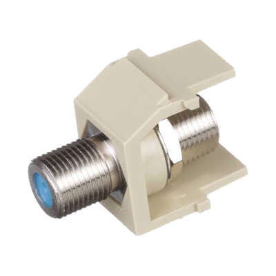 Módulo Acoplador Coaxial Tipo F, Keystone, de 75 Ohms, 3.0 GHz, Color Marfil  NKFEI