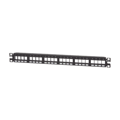 Panel de Parcheo Modular Keystone (Sin Conectores), Numerado y Espacio para Etiquetas, de 24 puertos, 1UR NKPP24FMY