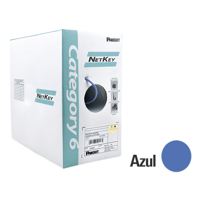NUR6C04BU-C, Bobina 305m, Cable UTP Cat 6, Cobre, NetKey, Azul, Riser