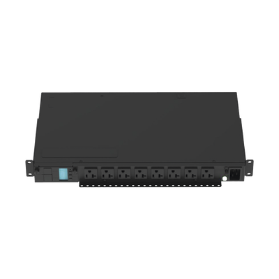 PDU Monitoreable (MI) para Distribución de Energía, Enchufe de Entrada NEMA 5-15P, Con 8 Salidas 5-20R, Horizontal 19in, 120 Vca, 15 Amp, 1UR  P08D09M