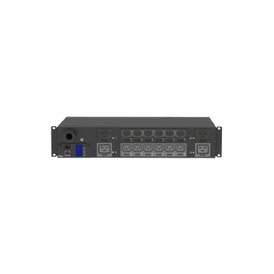 PDU Switchable y Monitoreable por Toma (MS) para Distribución de Energía, Enchufe de Entrada NEMA L6-30P, Con 12 Salidas C13 y 4 Salidas C19, Horizontal 19in, 208 Vca, 30 Amp, 2UR  P16E19M