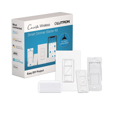 (Caseta Wireless) Kit Hub controlador, atenuador (dimmer), control y tapa.: PBDGPKG1W