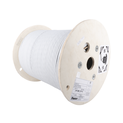 Bobina de Cable Blindado F/UTP de 4 Pares, Cat6A, Soporte de Aplicaciones 10GBase-T, LSZH (Libre de Gases Tóxicos), Color Blanco, 305m  PFL6X04WH-CEG