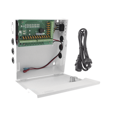 Fuente de poder profesional de 12 Vcc @ 20 A / para 18 cámaras / Compatible con batería de respaldo / Voltaje de entrada de 96-264 Vca PLK12DC20ABK