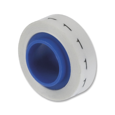 Rollo de Etiquetas Marcadoras, Pre-Impresos con el Número 1, de 2.4 metros, Color Blanco  PMDR-1