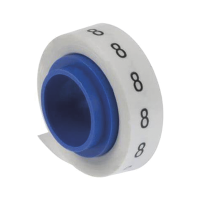 Rollo de Etiquetas Marcadoras, Pre-Impresos con el Número 8, de 2.4 metros, Color Blanco  PMDR-8